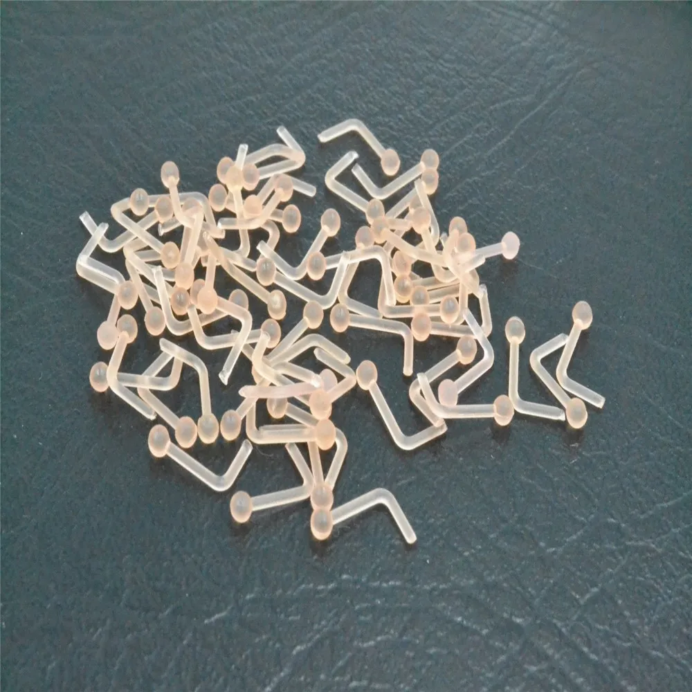 Body Jewelry Retainers Bio Flexible Nose Rings Nose Bone Studs 20g Nude Clear Color Body