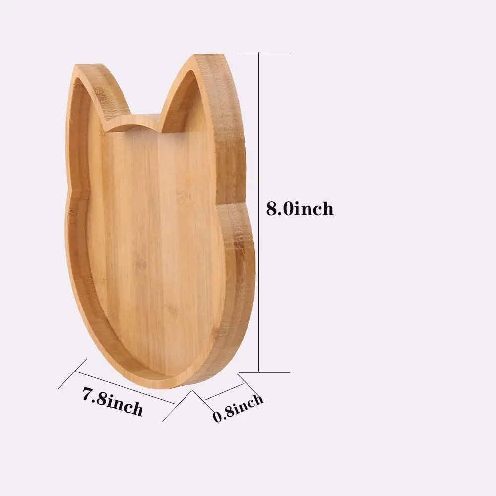 Motif chat chien lapin cochon Lustiger Chef Lot de 4 planches à découper en bois de bambou 100 % naturel 