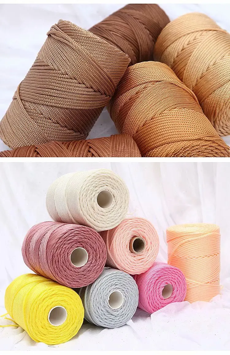 230g Nylon Thick Crochet Yarn Light Viscose Ice Rope 3mm Hollow Nylon