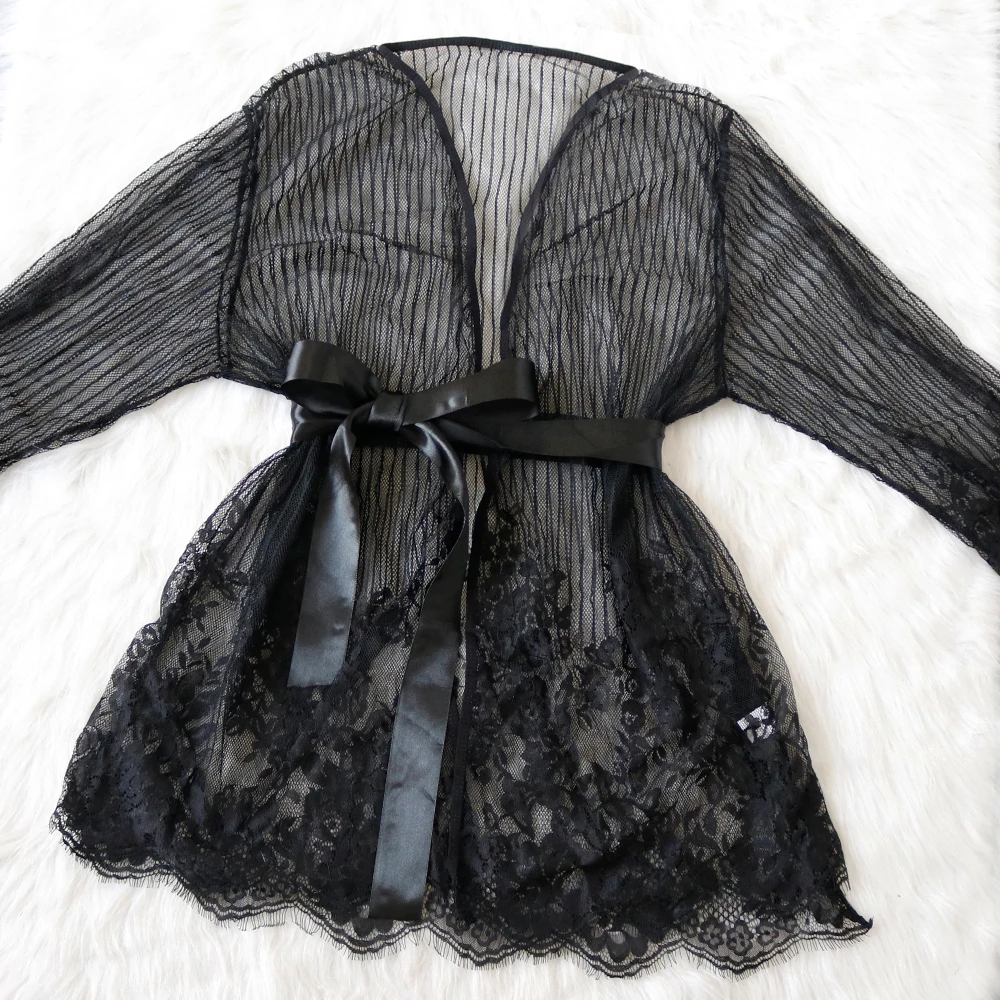 性感内衣热卖睡袍睫毛蕾丝女士透明连衣裙睡衣连衣裙