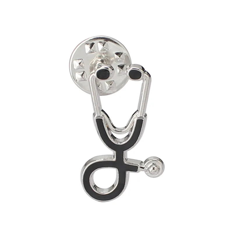 Trend Medicine Doctor Alloy Brooch Gold Stethoscope Modeling Brooch For