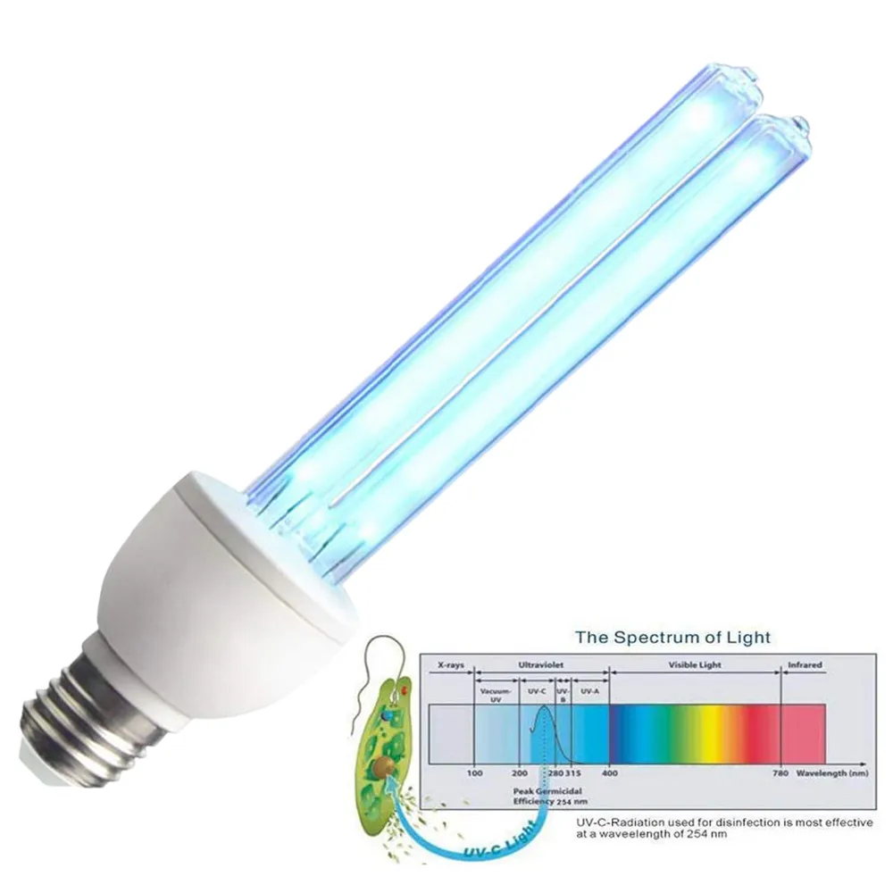 UVC led tube E26/E27 base uv c bulb ultraviolet  light without ozone lamp