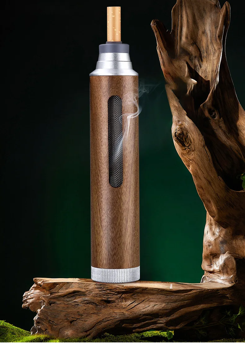 Wholesale Modern Portable Ashtray Cigarette Holder Ash Packed Smokeless Wooden Ash-free Car Handheld Ashtray Smoking Accessory