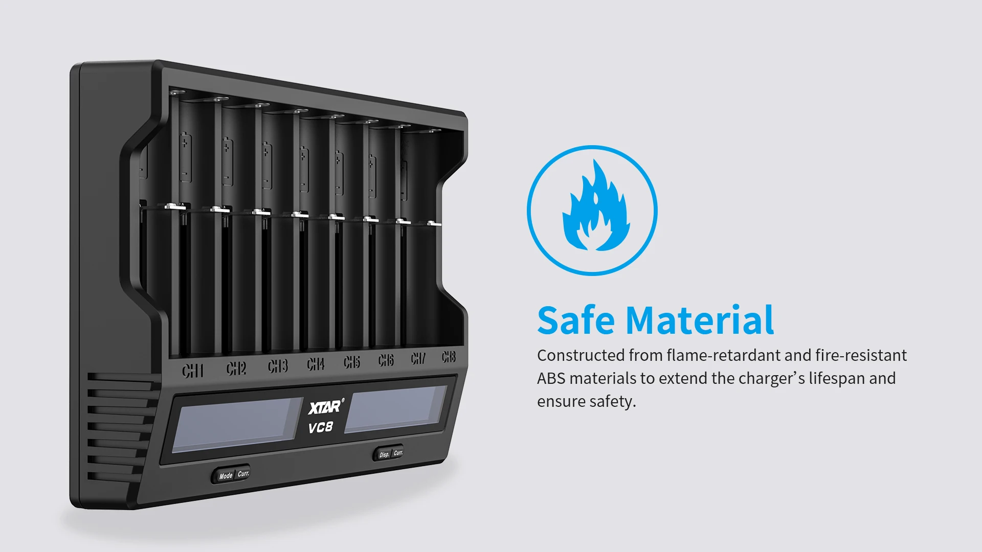 xtar newest universal intelligent charger vc8 8 slot fast