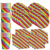 Rainbow Birthday Party Supplies Set Plates Napkins Cups Tableware Kit