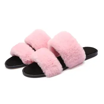 2020 Summer New Furry Slippers Sandals 