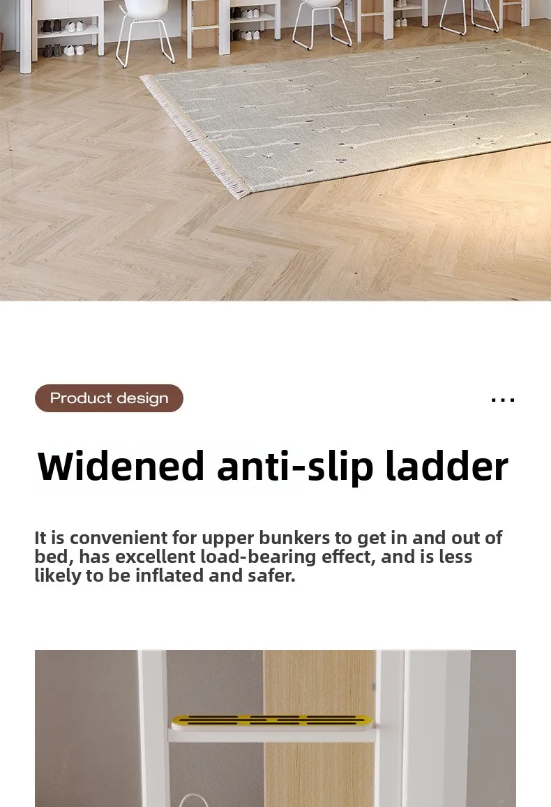 product modern design college dormitory iron frame bunk bed upper lower table loft bed metal apartment bed-15