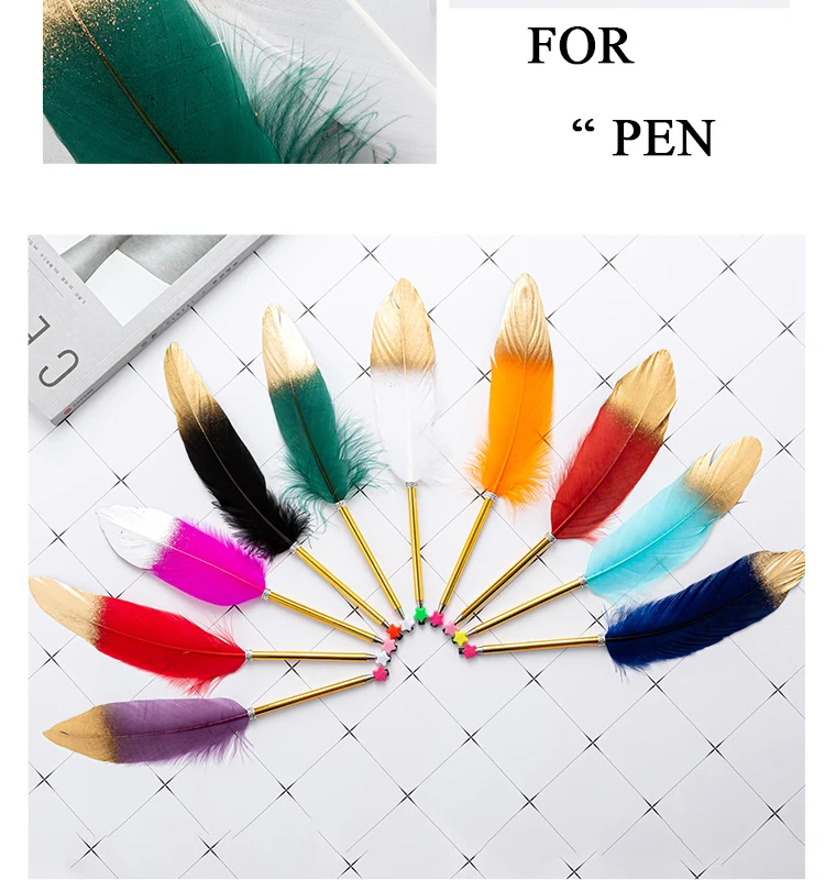 Hot selling feather ballpoint pen most popular feather pen manufacturer feather ball pen
