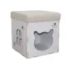 Square House wooden Sleeping Soft Sleep British Shorthair Plush Stuffed Cat Toy