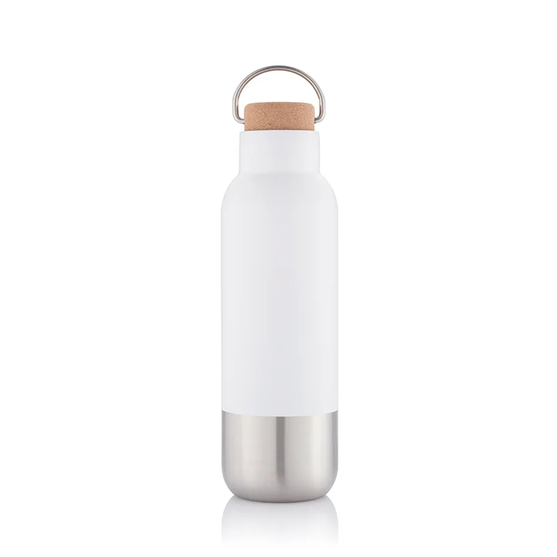 Ecofriendly 17oz Recycled Bottle With Cork Lid Stainless Steel Vacuum