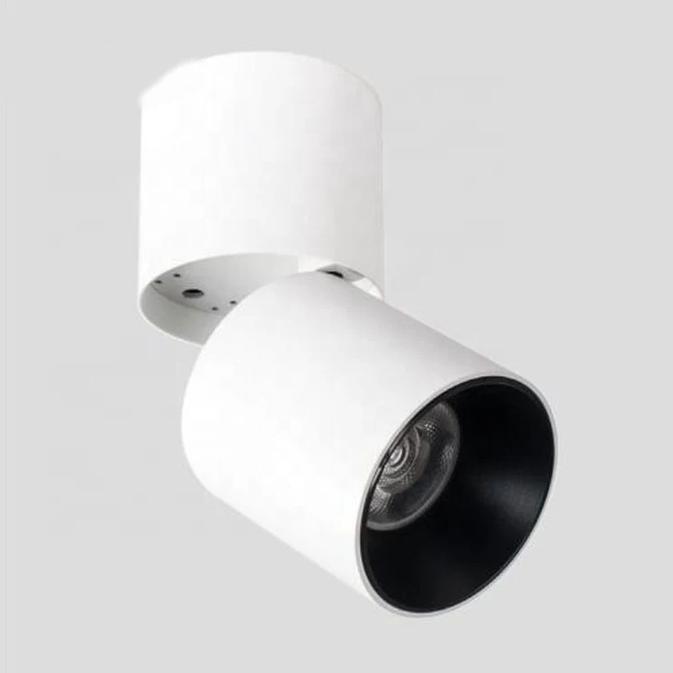 black white 12w 18w adjustable anti glare orientable dimmable cylinder surface mount led downlight