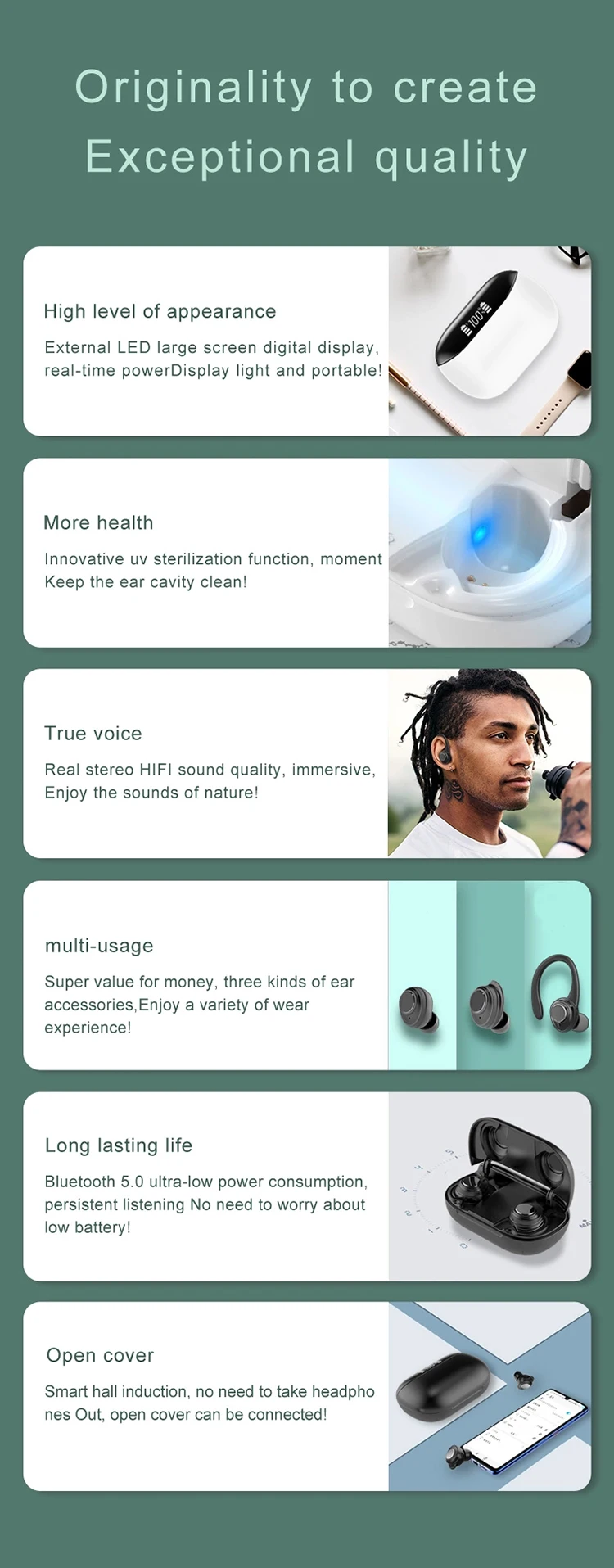 Itop New Product Private Mold X9 Pro Waterproof TWS Wireless Earphone Bluetooth V5.0 Earbuds Headphone - ANKUX.COM