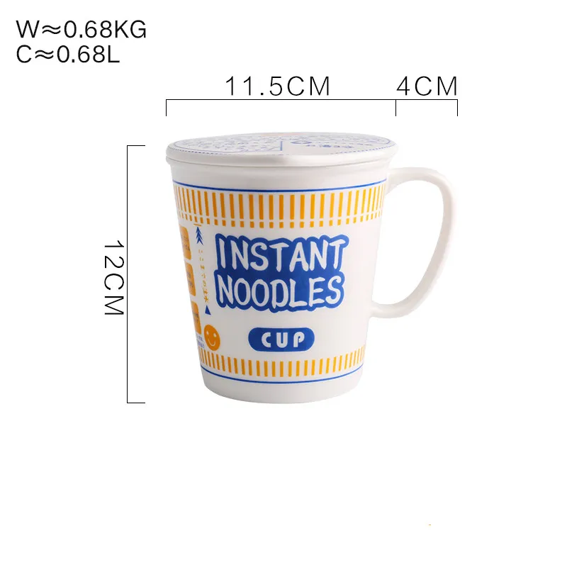 Ins Style Instant Noodle Ceramic Cup Bowl With Cover Bento Box Student Lunch Box Instant Noodle Bowl Soup Bowl Set factory