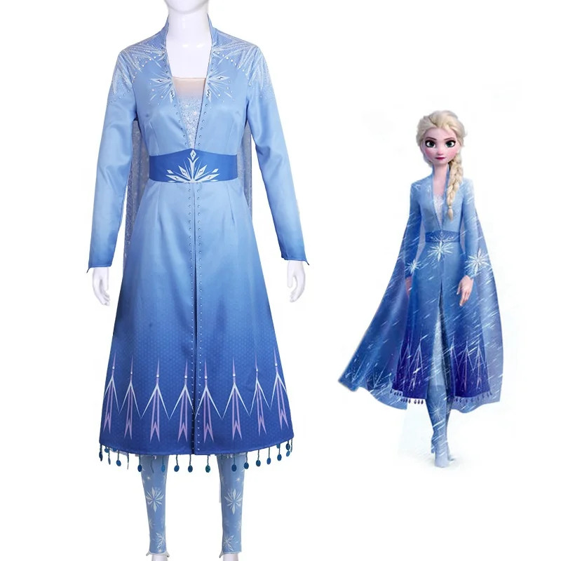 Frozen 2 Elsa vestido de princesa de dibujos animados de Halloween Elsa Cosplay traje