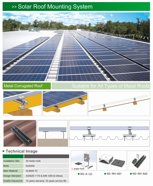 High Powered Custom Solar Panel Aluminum Pitch Flat Roof Pv Mounting ...