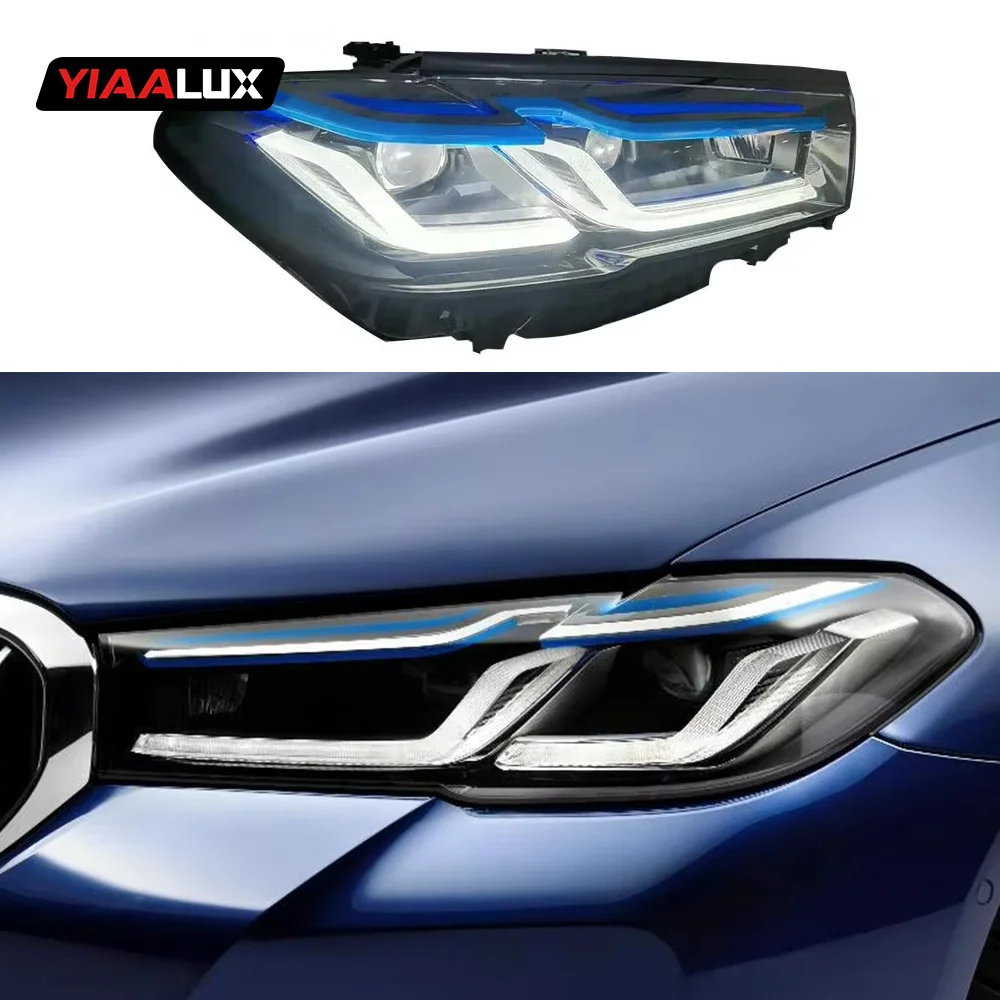 YIAALUX G30 headlight For BMW 5 series 2018-2022 G38 G30 LED Headlamp car upgrade M5 style laser headlight details