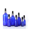 cosmetic UV protection blue frosted glass dropper bottle 30ml