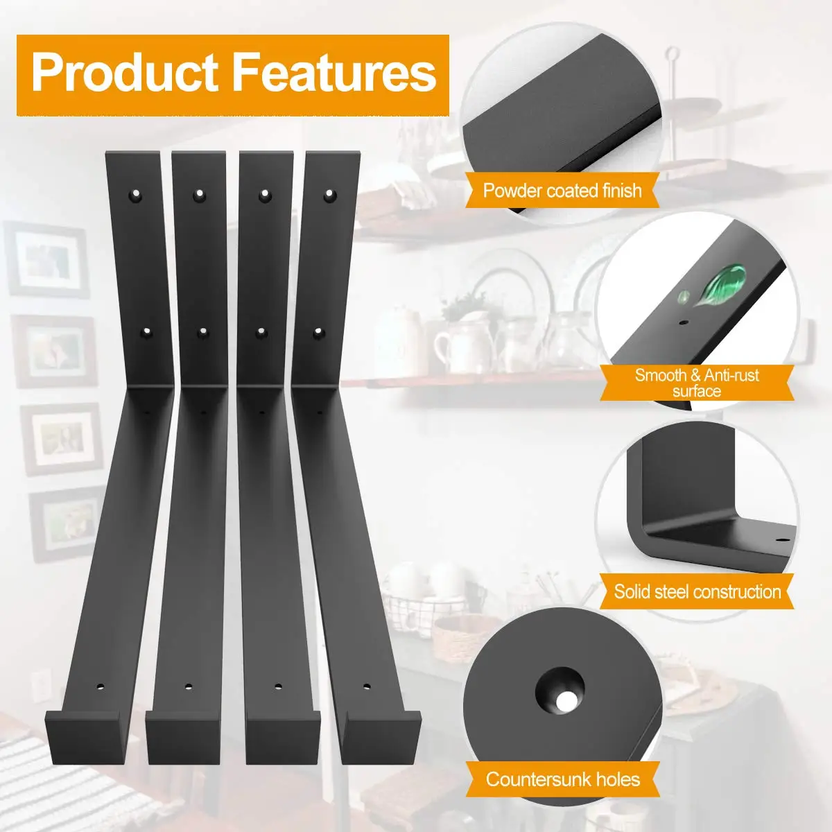 Rustic Scaffold Board Heavy Duty Shelf Brackets/shelving Industrial