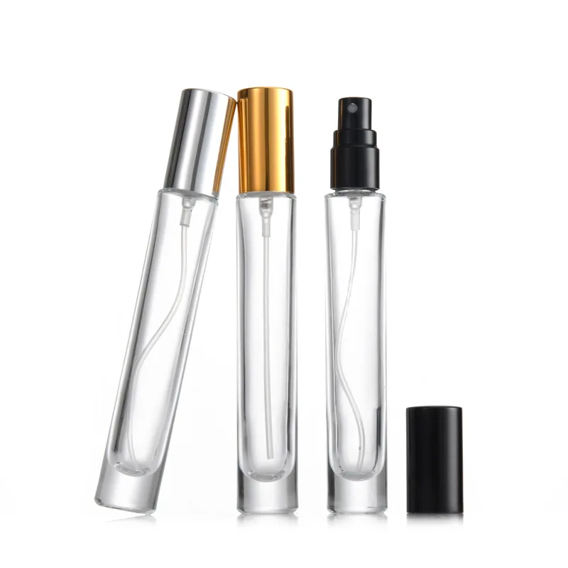 Wholesale 10ml Glass Tube Vial Perfume Spray Glass Bottle With Sprayer Aluminum Lid Cap For