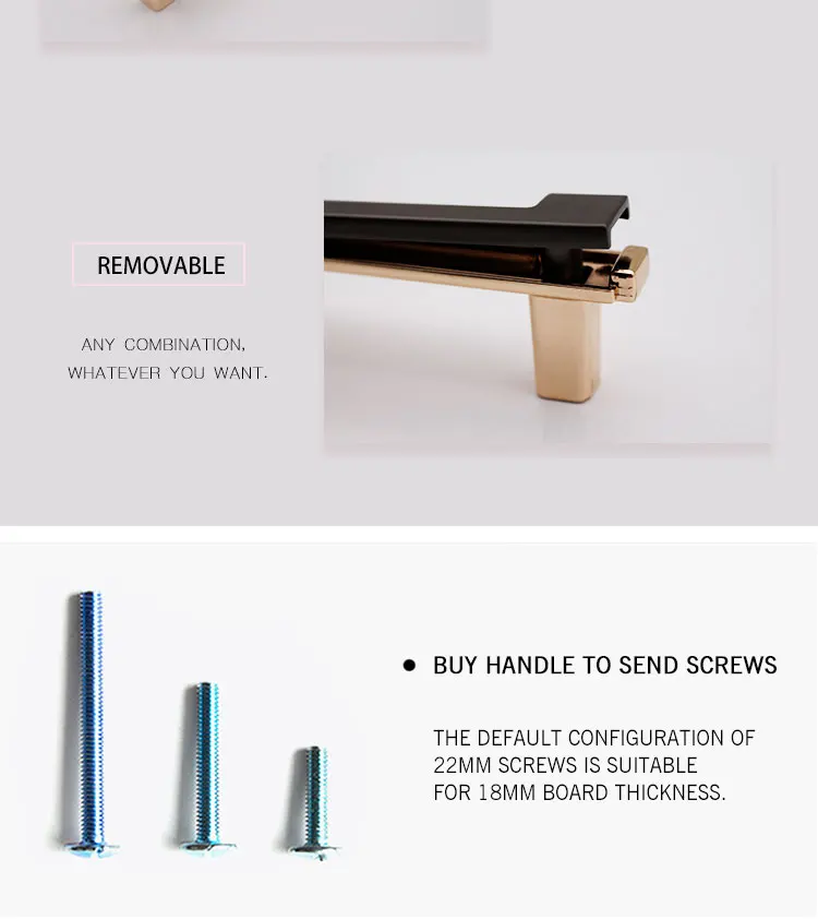 Modern New Design Handle Gold White Chrome Black Combination Single Hole Knob European Cabinet Shoe Cabinet Wardrobe Handle