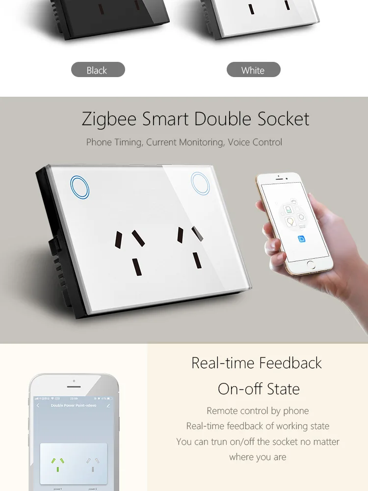 Zigbee Wall Socket Mobile Control Compatible Alexa and Google Home - ANKUX.COM