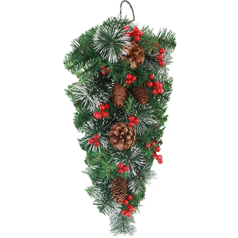 70 Cm Christmas Decoration Wreath Hanging Tree Horns Upside Down