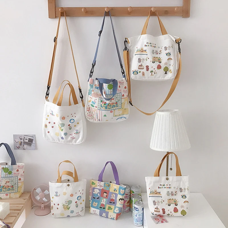 Custom Fashion Portable Shopping Bag Cute Duck Canvas Leisure Hand Bag ...