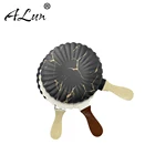 custom OEM Japanese style daisy crack gold luxury snack plate melamine plate with handle