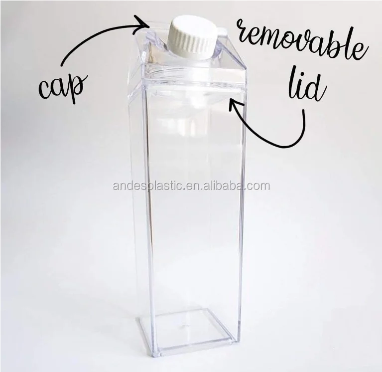 Bpa Free Clear 500ml Plastic Milk Carton Shaped Water Bottle - Buy