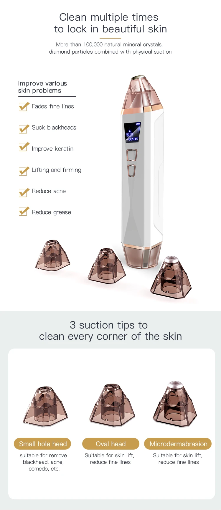 Skin Care Tools Facial Cleaner Beauty Device Comedo Pimple Removal Electric Blackhead Remover Device