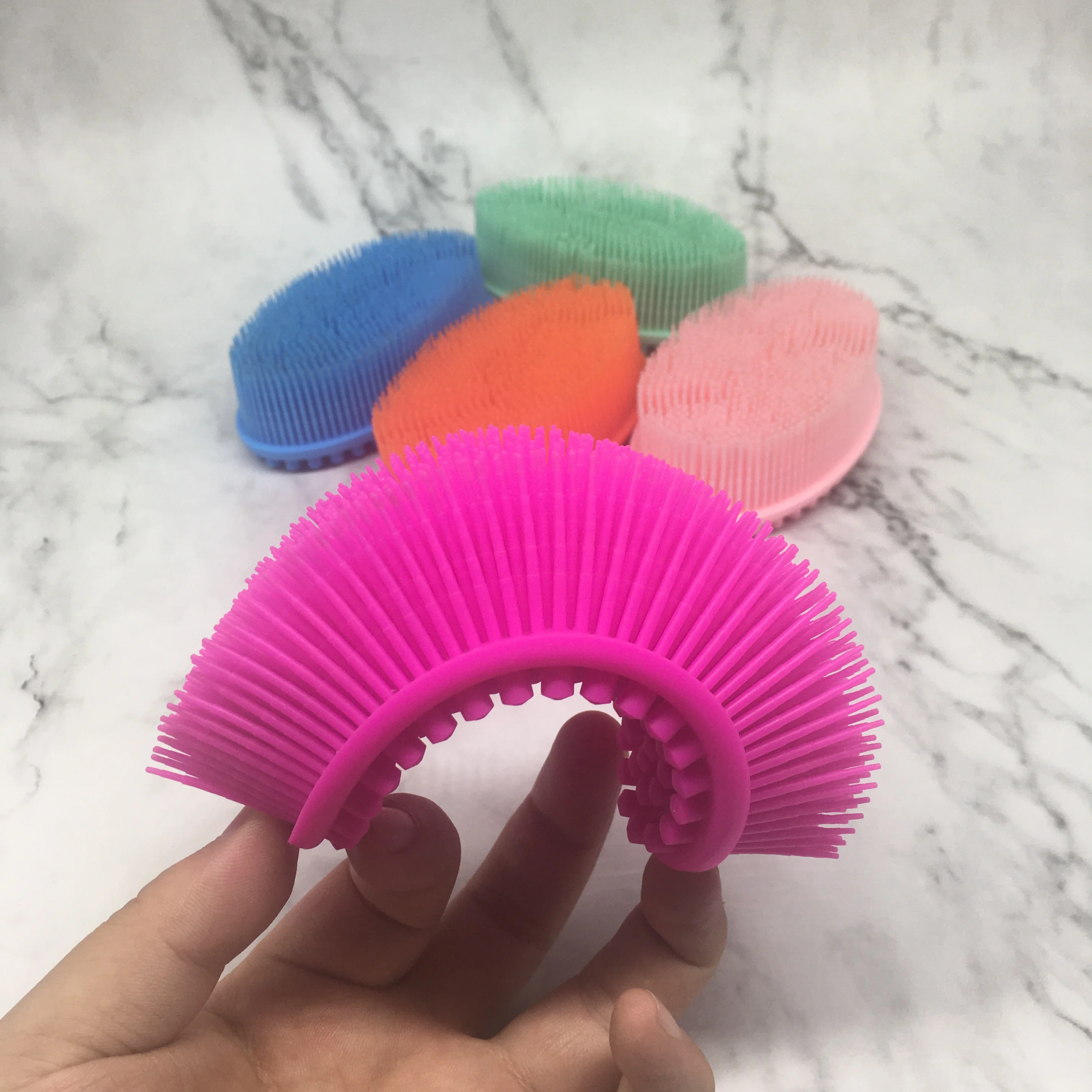 
Hot sale colorful silicone bath back scrubber for shower 