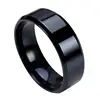 Ring Men Titanium Black Customized Titanium Stainless Steel Smooth Surface 8MM Ring for Men