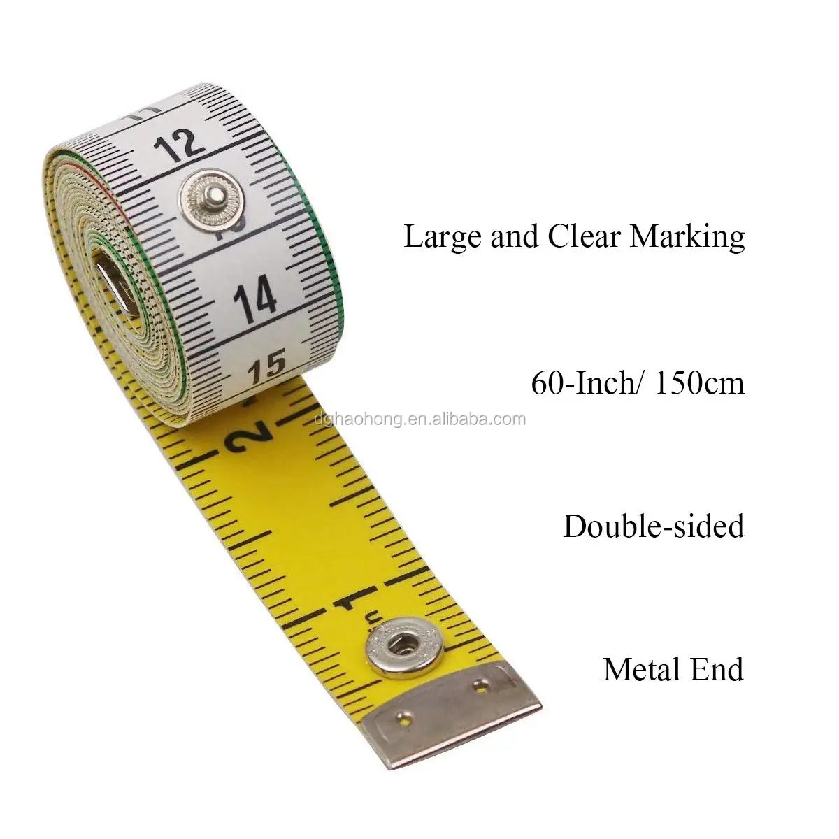 uxcell Cloth Tape Measure for Body 150cm 60 Inch Metric Inch Measuring Tape Soft Dual Sided for Tailor Sewing Black 