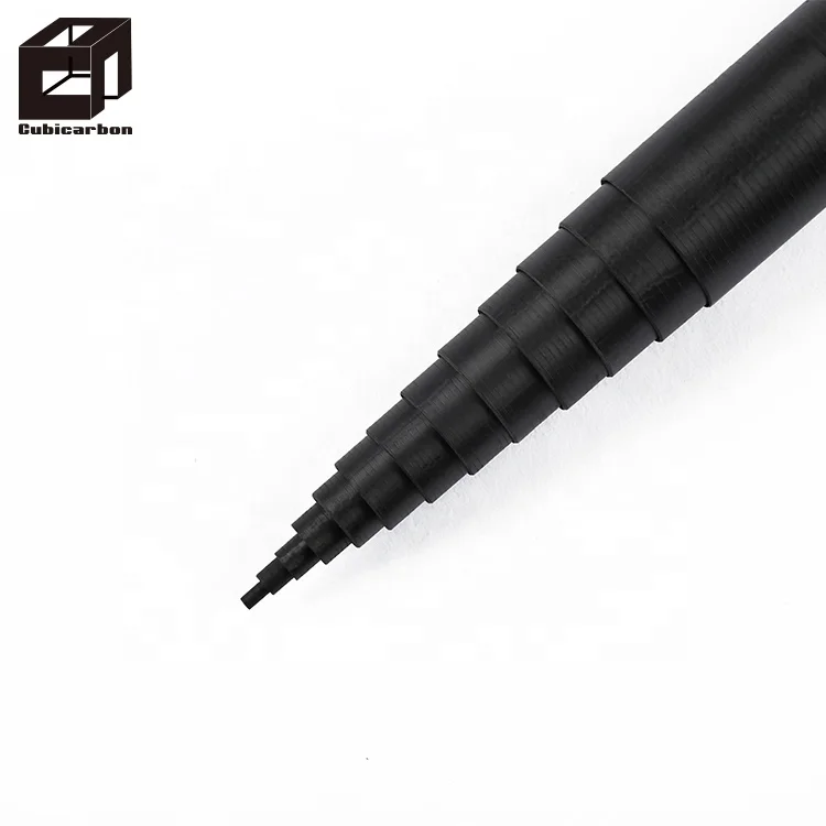 Outdoor Use Custom Black Fiberglass Pole 50 Feet 60 Feet For Radio