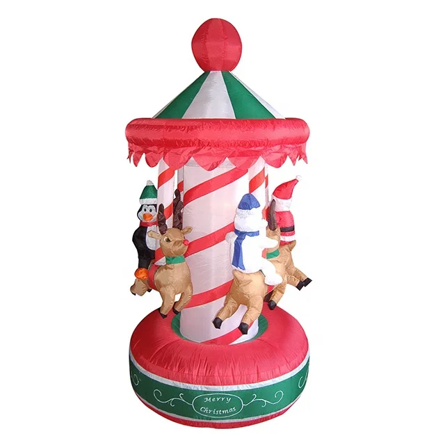 200cm Christmas Inflatable Carousel Merrygoround Outdoor Christmas