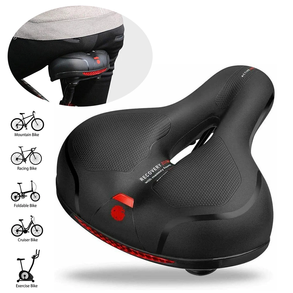Comfort Wide Big Bum Soft Gel Bike Seat Sporty Air Cushion Pad Bicycle Saddle