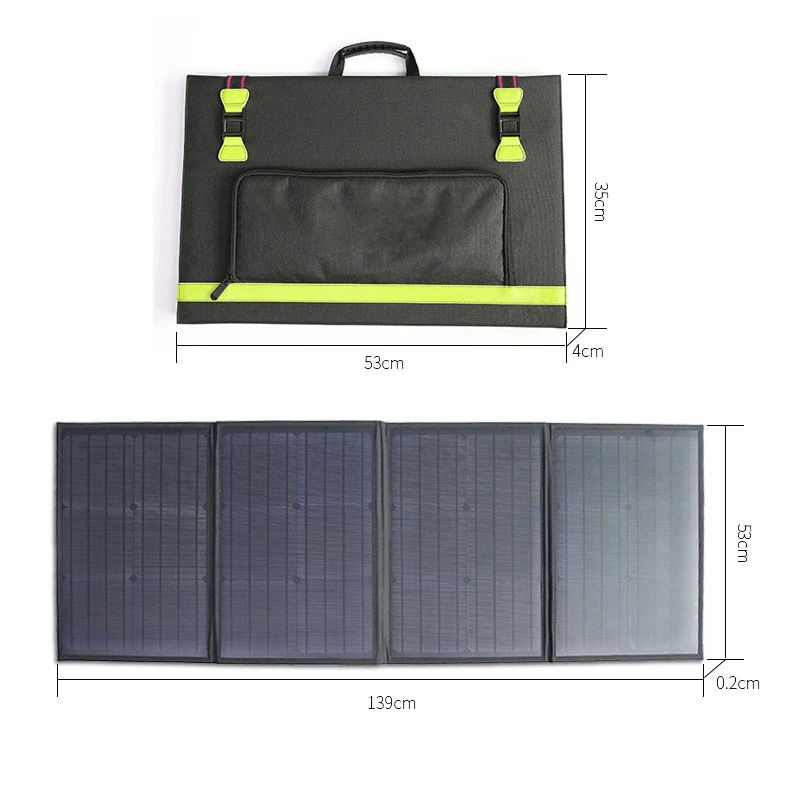 
Waterproof sunpower fabric portable foldable solar blanket 100W folding solar panel charger 