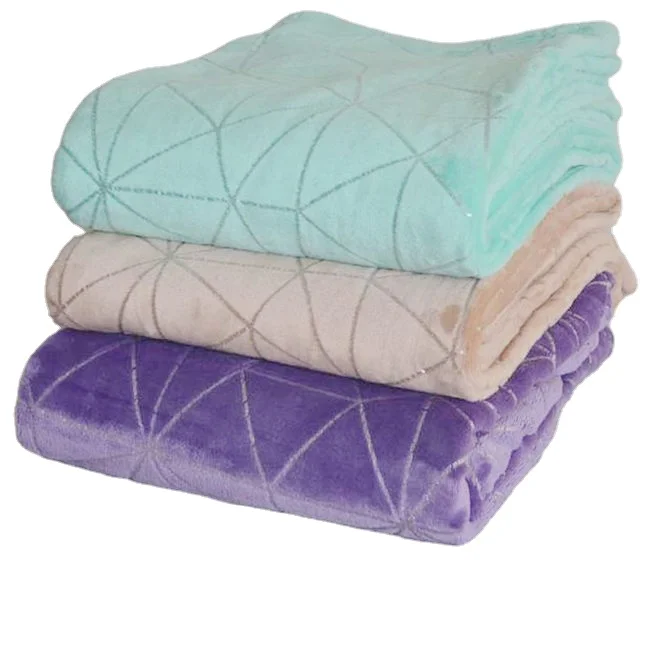 art beautiful geometric gold cube metallic foil printed blanket