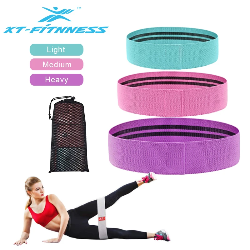 

Wholesale Custom Logo Glute Workout Elastic Fitness Pink Workout Booty Exercise Circle Resistance Fabric Hip Bands