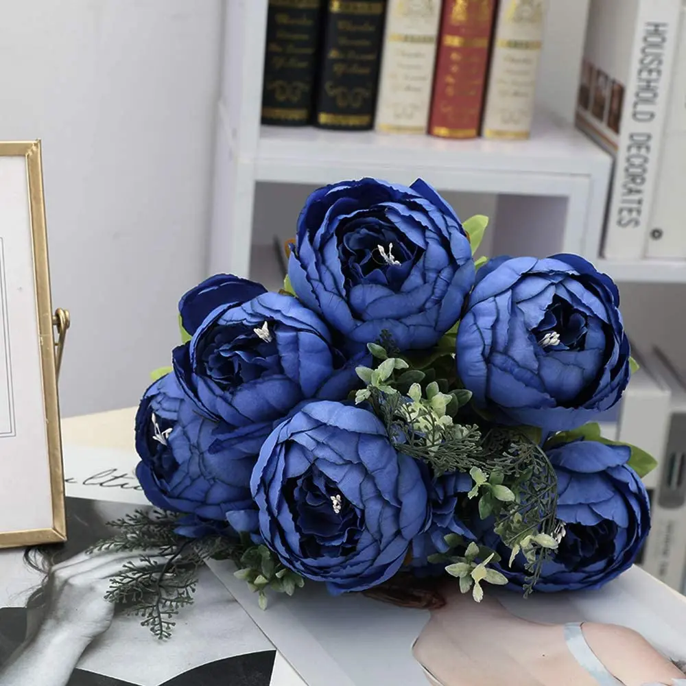 Artificial Vintage Flowers Peony Floral Flower Bouquet For Wedding Home