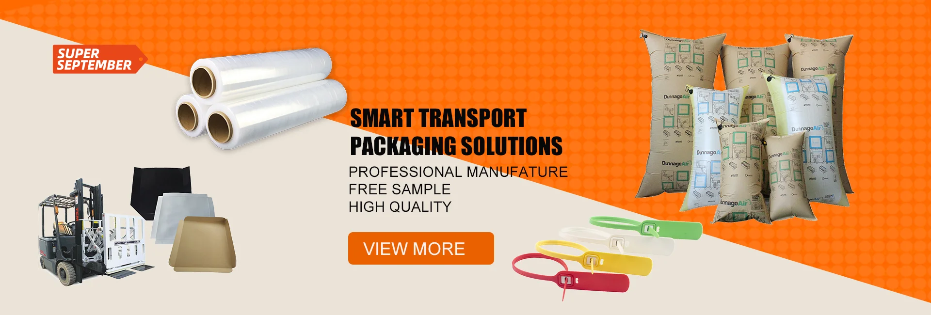 Brown inflatable Kraft Paper Dunnage Air Bag for void filling fillers