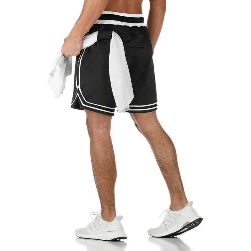 New Custom Mens Black Basketball Shorts Quick Dry Athletic Mesh Shorts