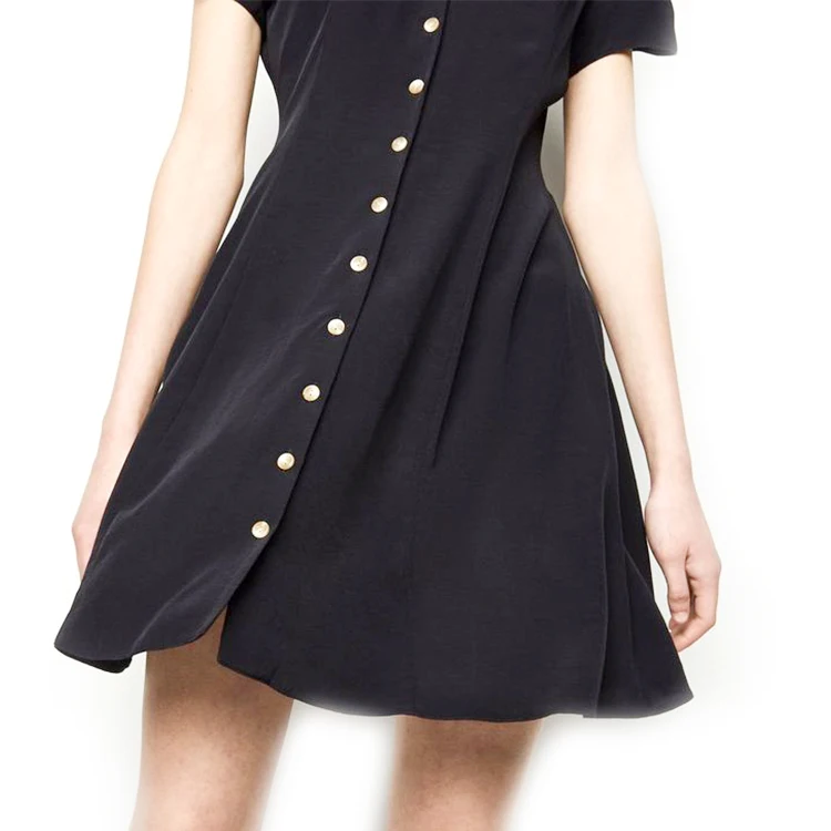 black button tea dress