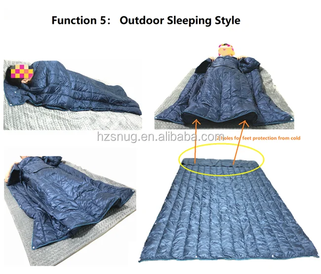 Outdoor Blanket Down Sleeping Bag 800 Fill Power 4 Season Mummy