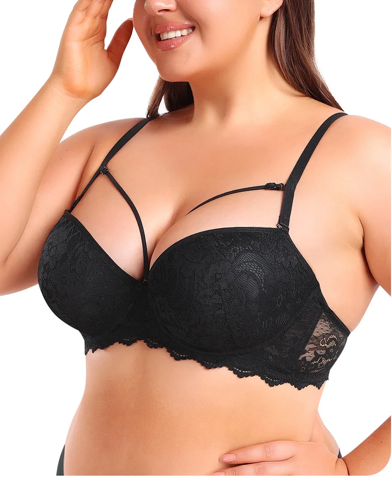 Wholesale Cross-Border Plus Size Underwear Anti-Sagging Adjusted-Straps Bra Breathable Steel Ring Large Cup for Small