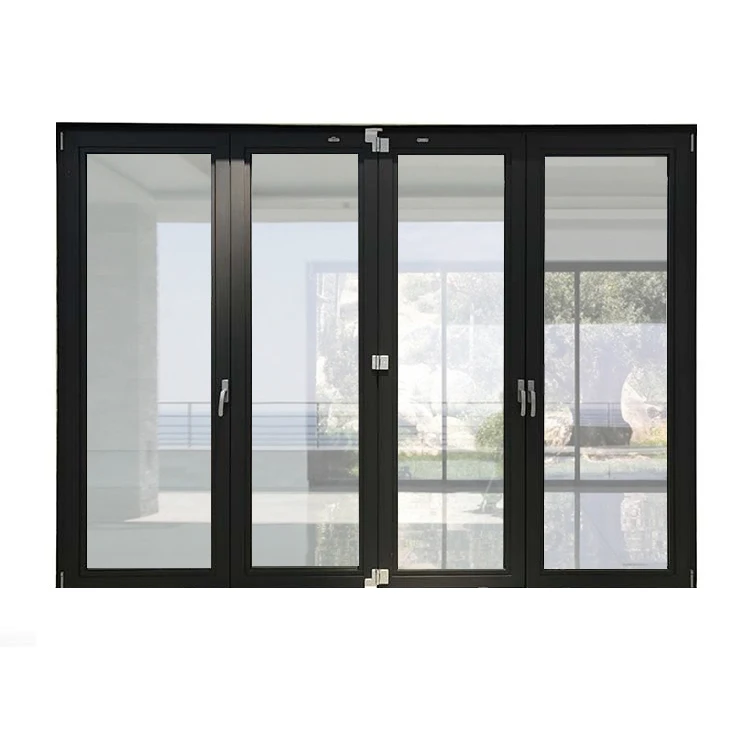Aluminium commercial hurricane resistant sliding bi folding glass doors China factory price