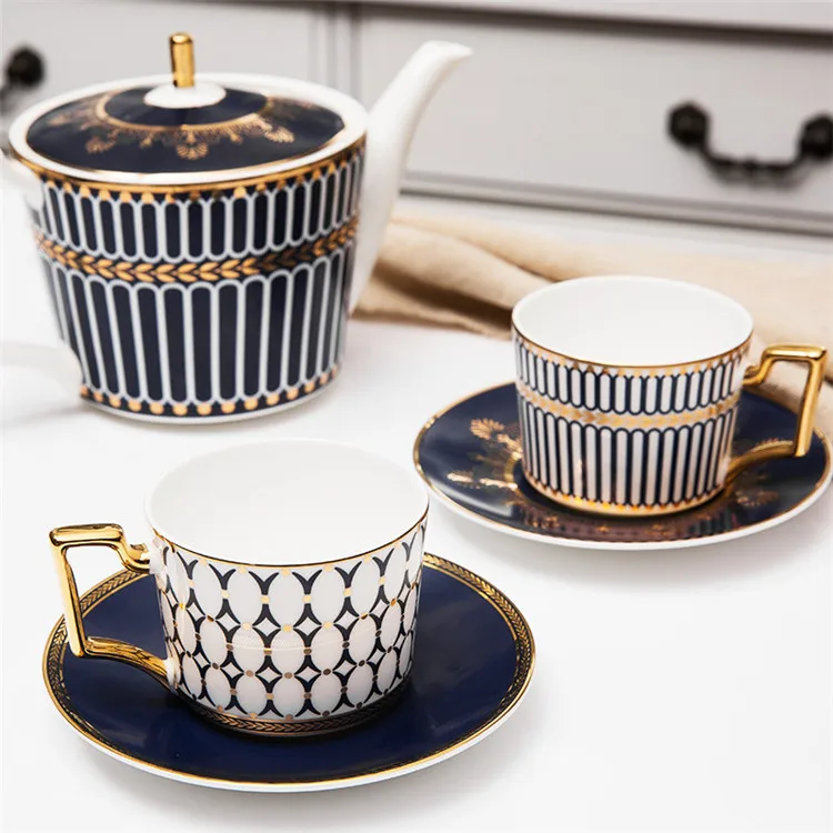 Luxury european royal bulk thin gold plates fine bone china cup saucer for restaurant 