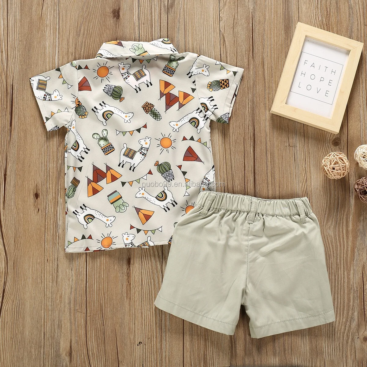 Hot Sale Toddler Boys Summer Holiday Clothing Set Boutique Baby Boys