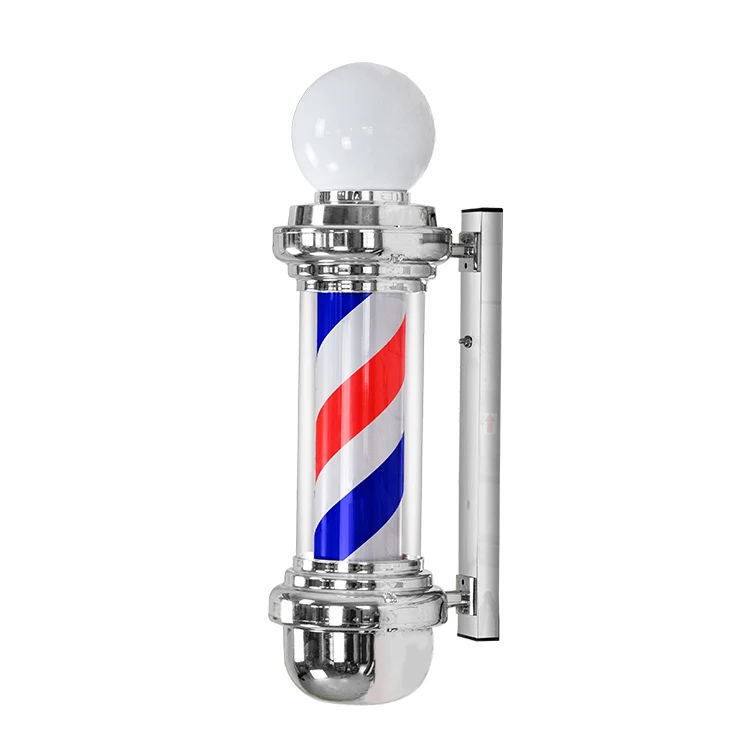 LED Barbers Pole Light Illuminating Rotating Outdoor Waterproof Barber Shop Salon Sign Light Red White Blue Stripes Very Bright Wall Lamp Size : 70x25cm 