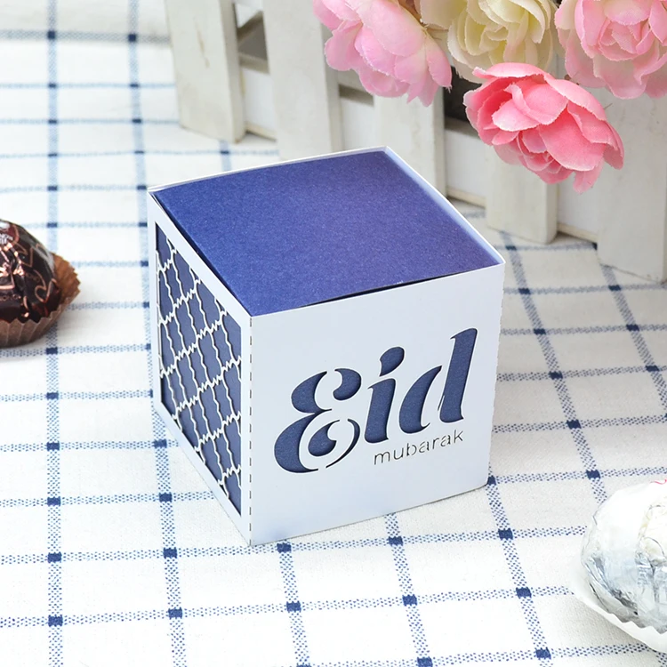 Muslim eid ramadan 2020 decoration laser cut eid mubarak cake box